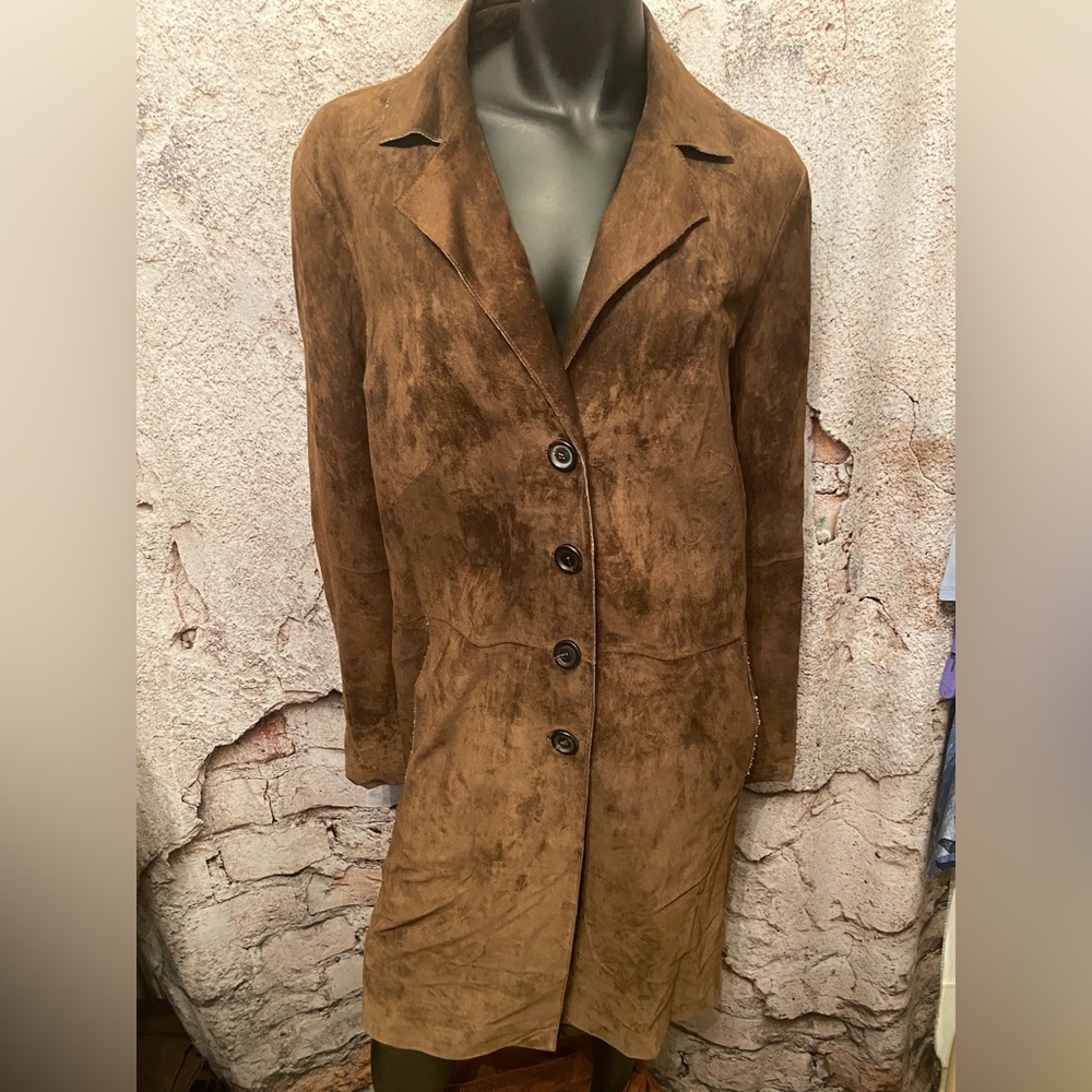 Marina Rinaldi Chocolate Leather Maxi Coat